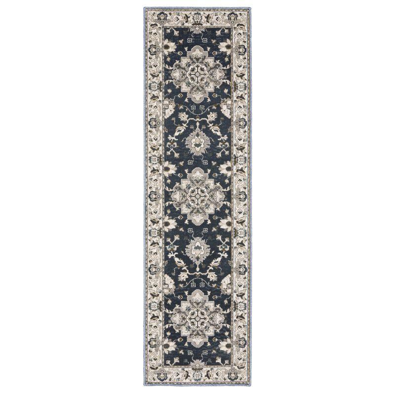 Oriental Weavers Ellington ELL08 Blue/ Beige Indoor Area Rug - 2'3" x 7'6"