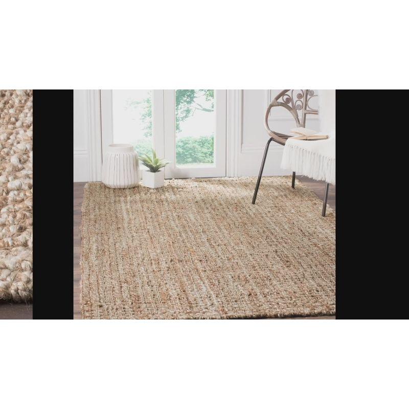 Eco-Friendly Off-White Hand-Knotted Jute 6' Square Area Rug