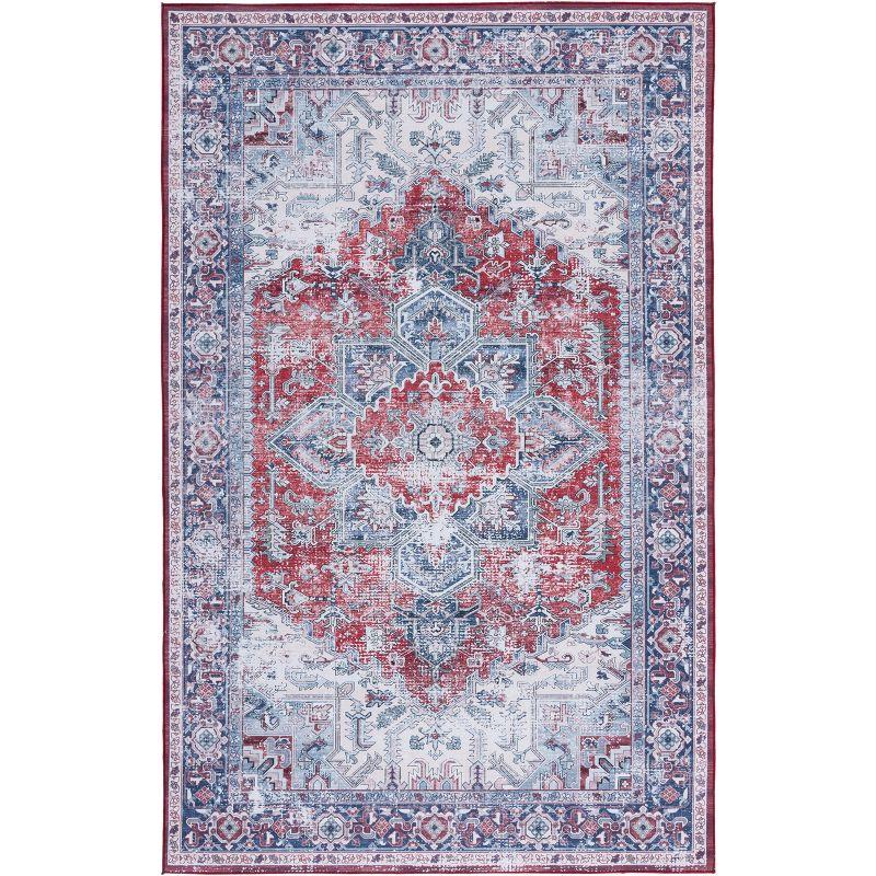 Tucson TSN101 Power Loomed Machine Washable Area Rug - Red/Navy - 8'x10' - Safavieh.
