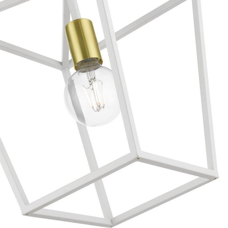 Livex Lighting Devonshire 1 - Light Pendant in  White/Satin Brass