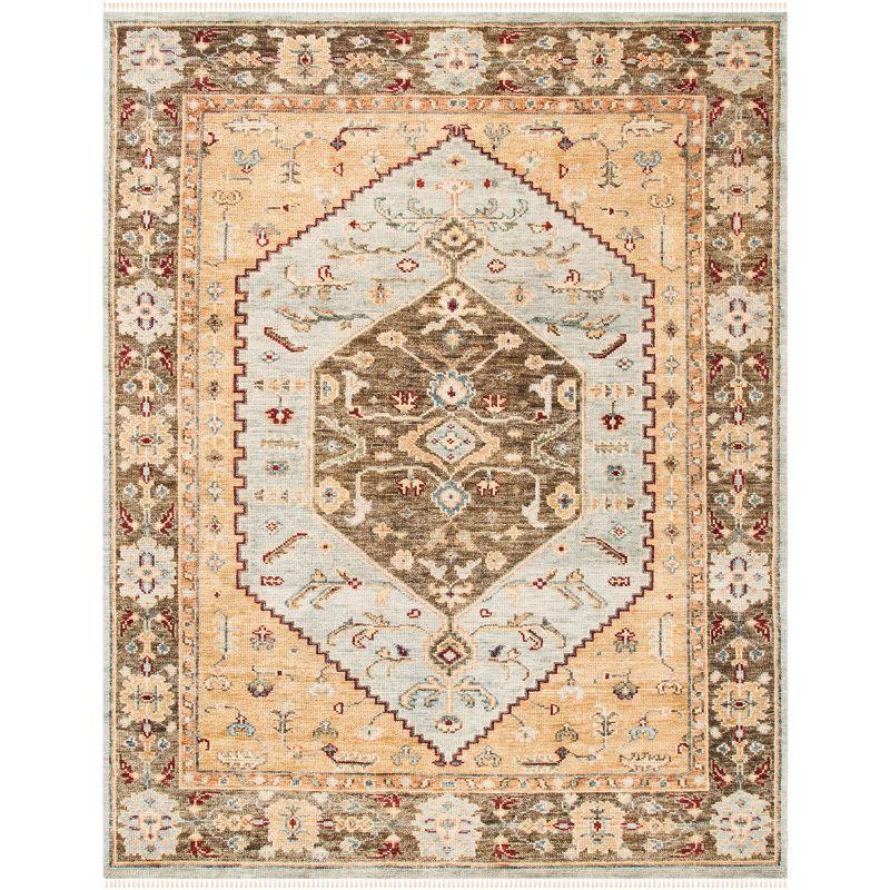 Samarkand Blue and Brown Hand-Knotted Wool Area Rug