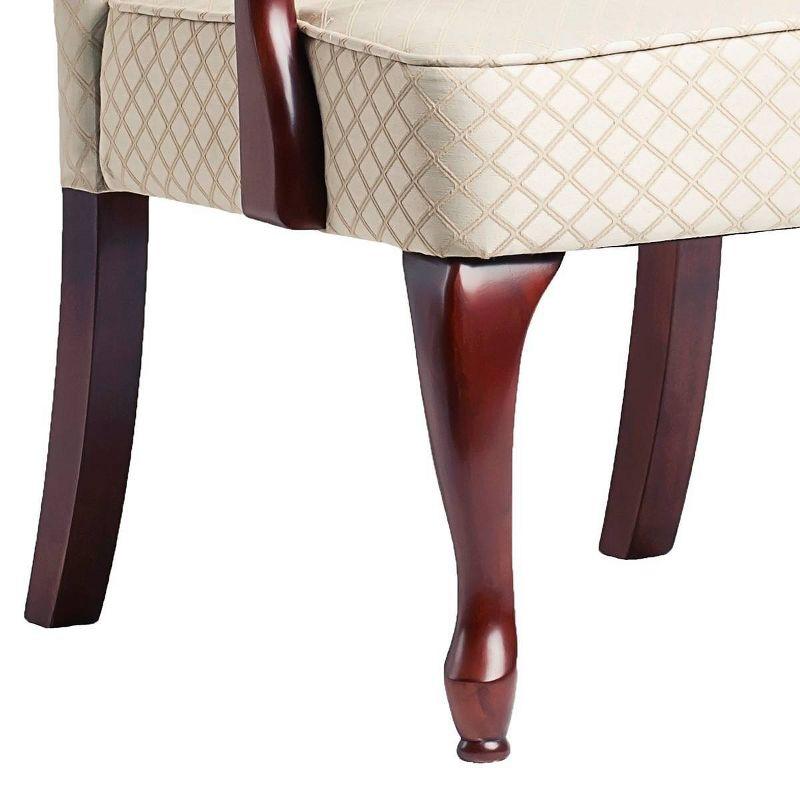 Comfort Pointe Derby Gooseneck Arm Chair Beige: Upholstered Polyester/Cotton, Wood Legs, Foam Fill