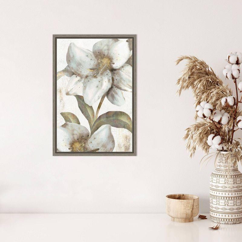 Amanti Art 16"x23" Italian Love (White Lilies) by Eva Watts Framed Canvas Wall Art Print