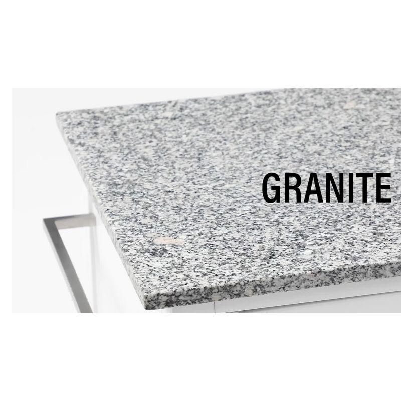 Crosley Soren Granite Top Kitchen Island/Cart Black/White: Traditional Style with Caster Wheels, Storage & Assembly Tools Provided