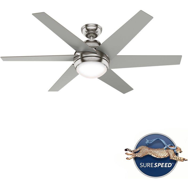 52" Sotto 6 - Blade Standard Ceiling Fan with Remote Control and Light Kit Included