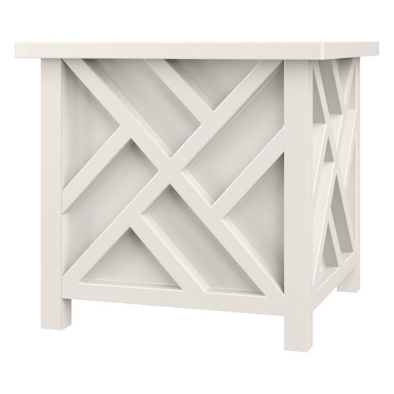 Pure Garden 15.5" Lattice Planter Box, White