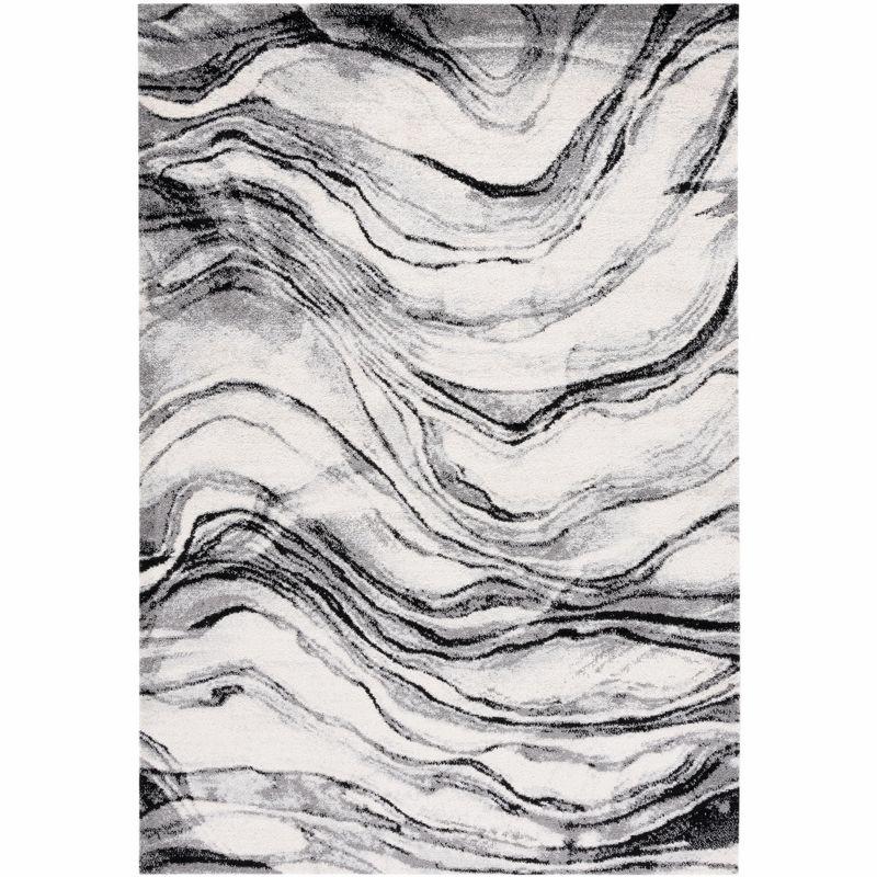 Tulum TUL275 Power Loomed Area Rug - Ivory/Black - 8'x10' - Safavieh.