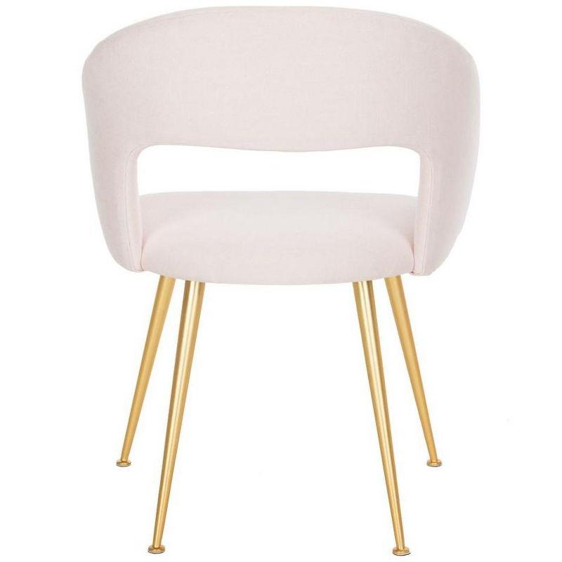 Ethereal Light Pink Linen & Wood Upholstered Arm Chair