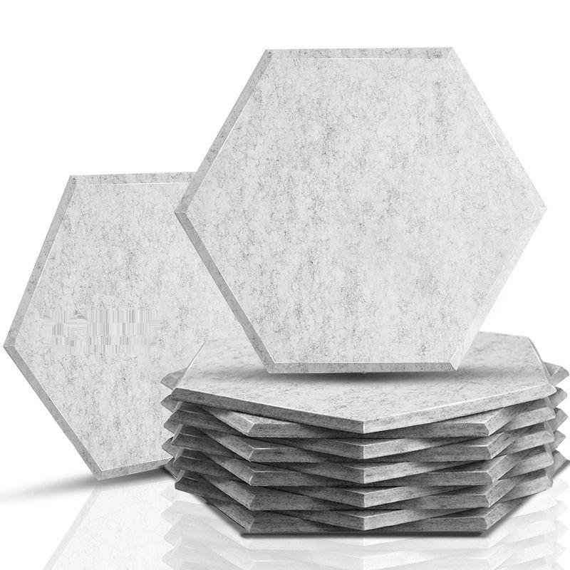 Sonic Acoustics 12pk 14"x12"x4" Hexagon Acoustic Panels - Silver Gray