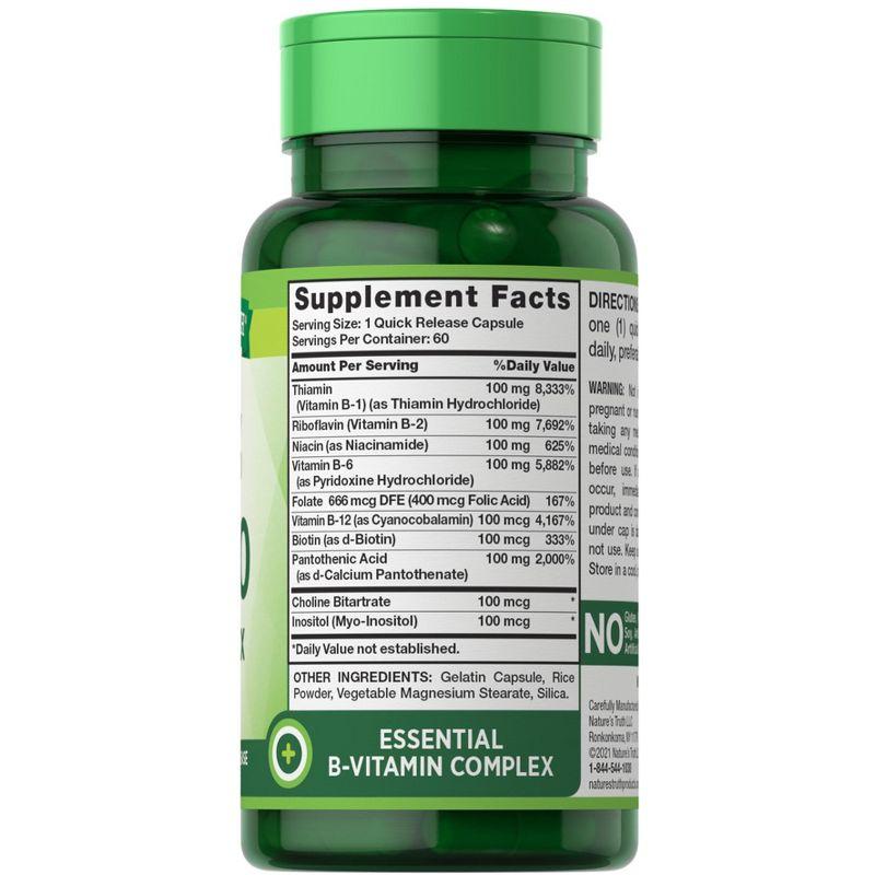 Nature's Truth Vitamin B Complex with B-100 | 60 Capsules