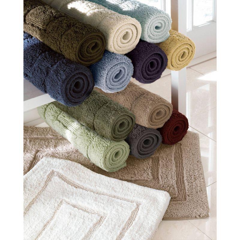 Plush Elegance White Cotton 24" x 40" Bath Rug