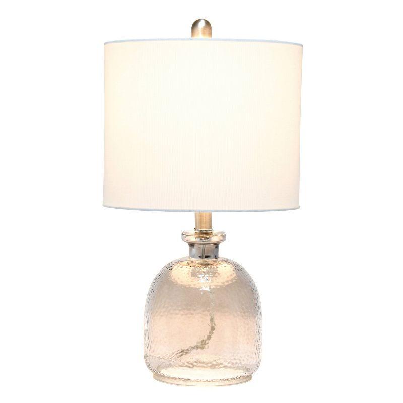 Hammered Glass Jar Table Lamp with Linen Shade - Lalia Home