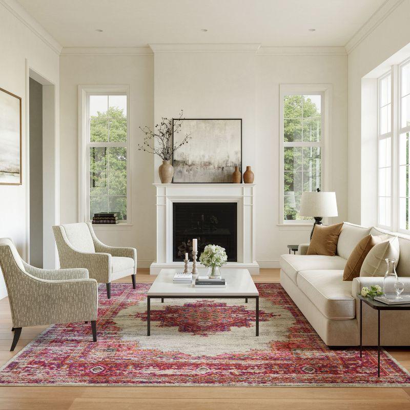 Nourison Passion 10' x 14' Ivory Fuchsia Bohemian Indoor Rug