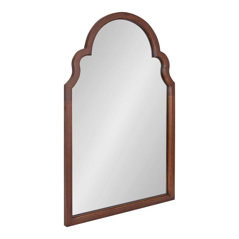 Kate and Laurel Hogan Wood Arch Mirror, 24x36, Walnut Brown