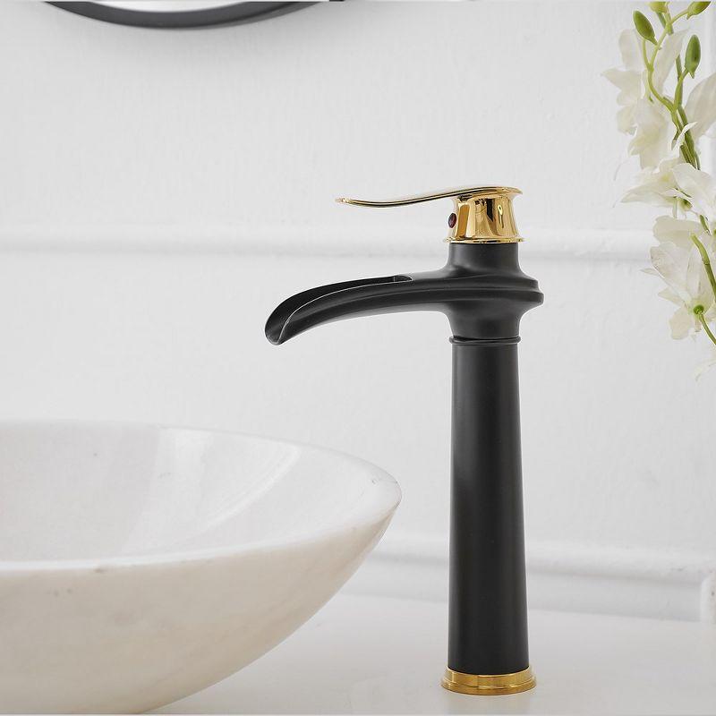 BWE Waterfall Single Hole Single Handle Bathroom Vessel Sink Faucet With Drain Assembly