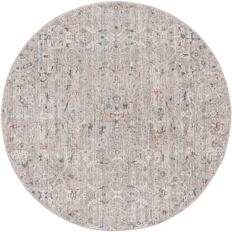 Hand-Knotted Ivory Cotton Blend 79" Round Area Rug