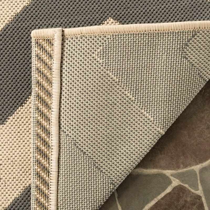 Gray and Beige Chevron Indoor/Outdoor Area Rug 8' x 11'