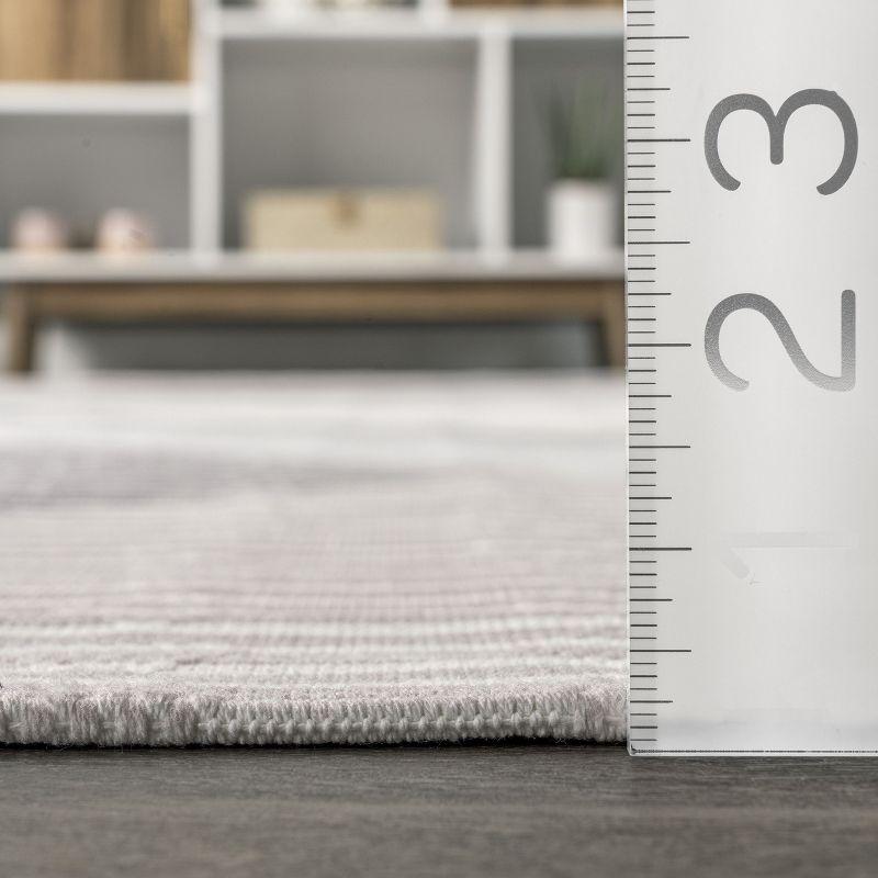 Nuloom Alesha Modern Striped Machine Washable Indoor Area Rug Beige 4' x 6'