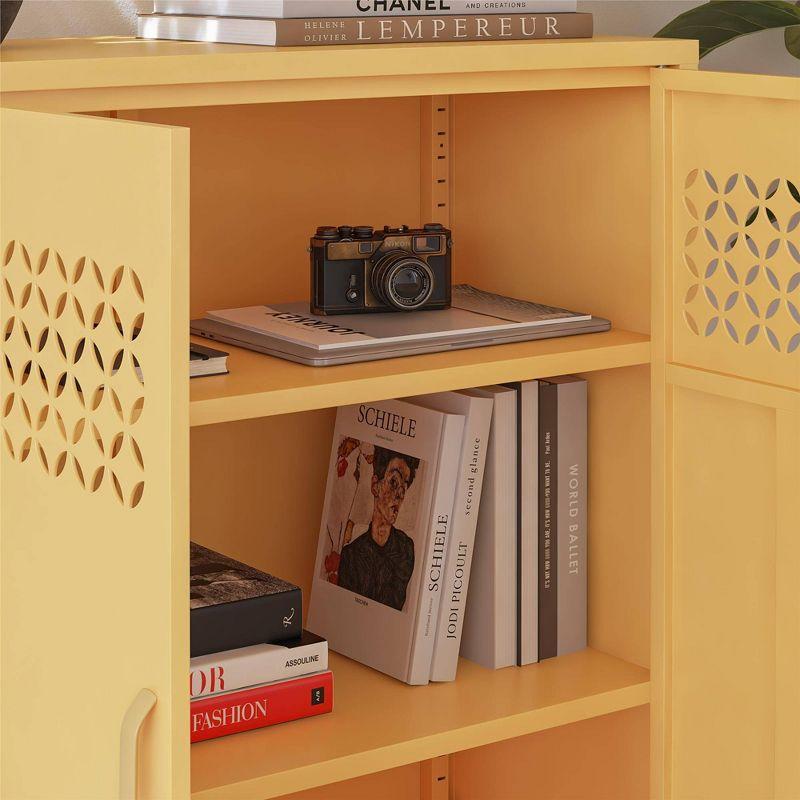 Sunny Yellow Metal 2-Door Office Cabinet with Adjustable Shelving