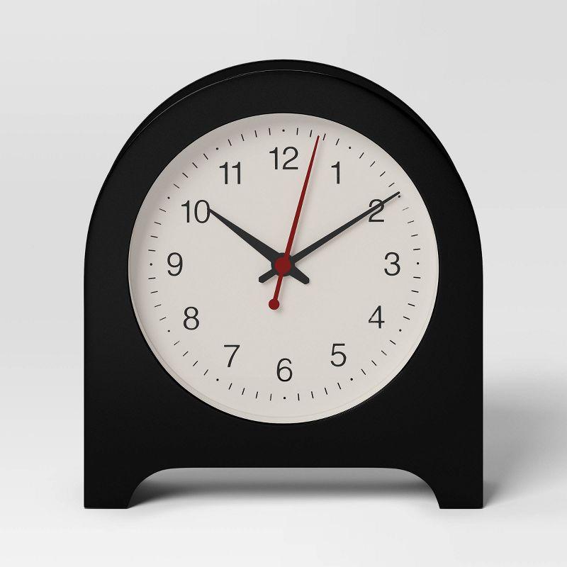 6" Arch Table Clock Black - Room Essentials™