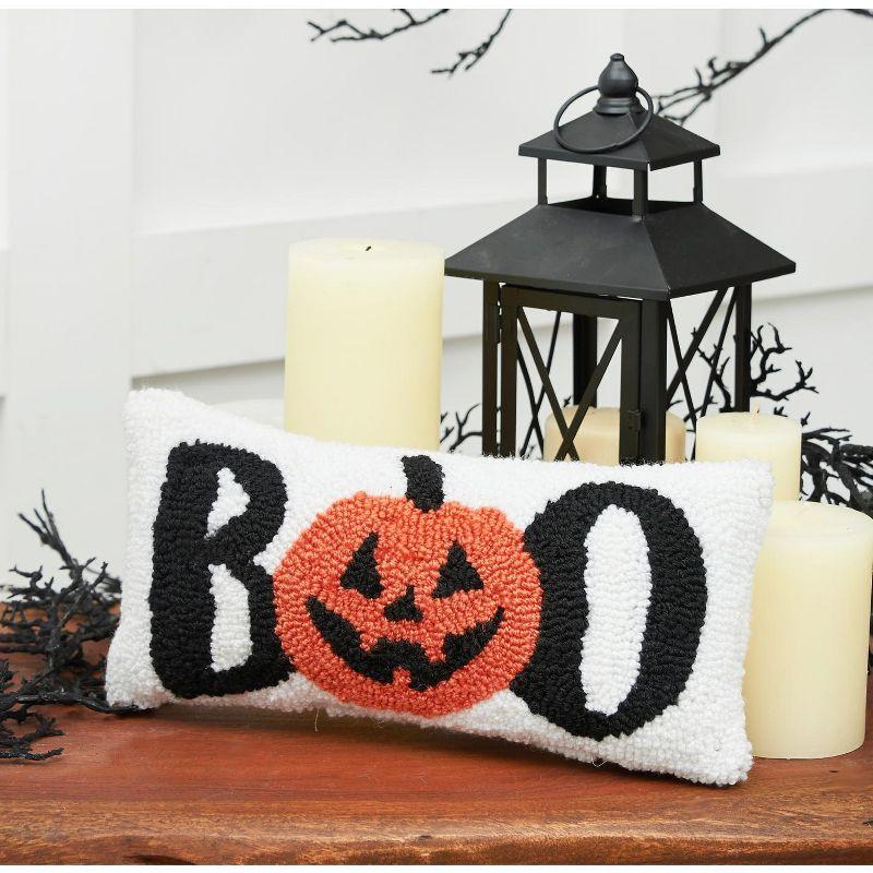 C&F Home 6" Boo Pumpkin Hooked Halloween Throw Pillow