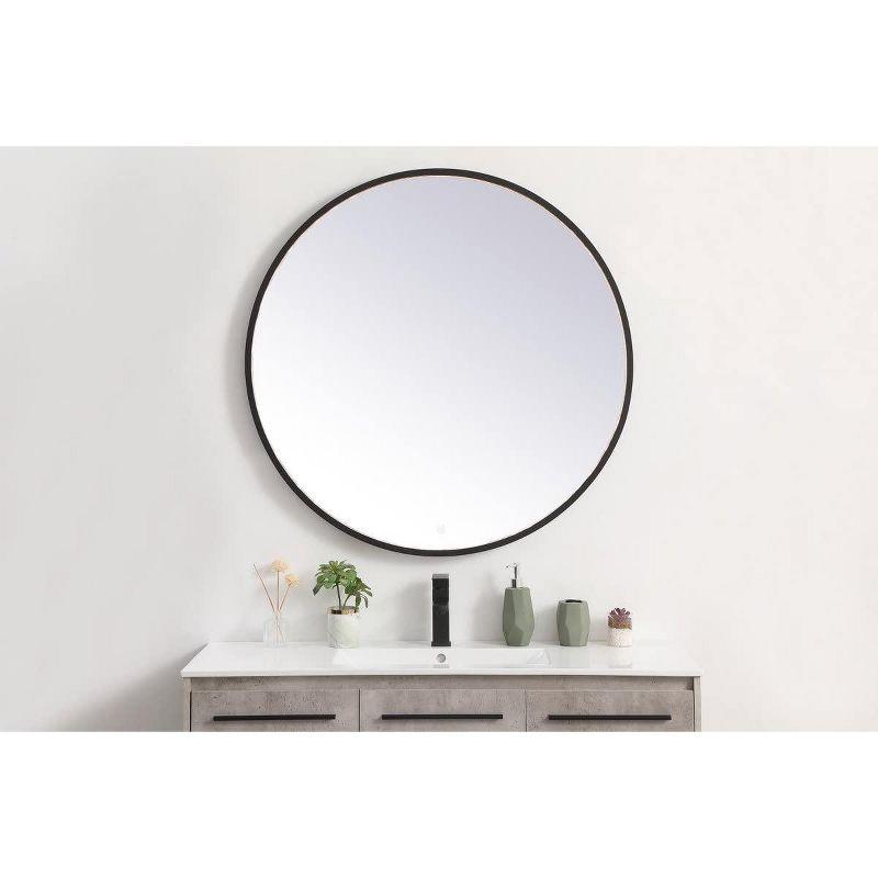 Elegant Lighting Pier 39 inch LED Mirror with Adjustable Color Temperature 3000K/4200K/6400K in Black