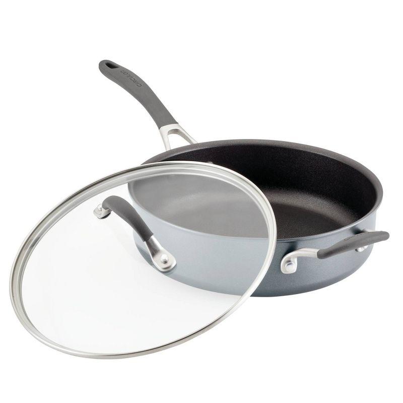 Gray 5-Quart Non-Stick Aluminum Saute Pan with Lid