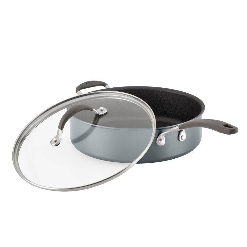 Gray 5-Quart Non-Stick Aluminum Saute Pan with Lid