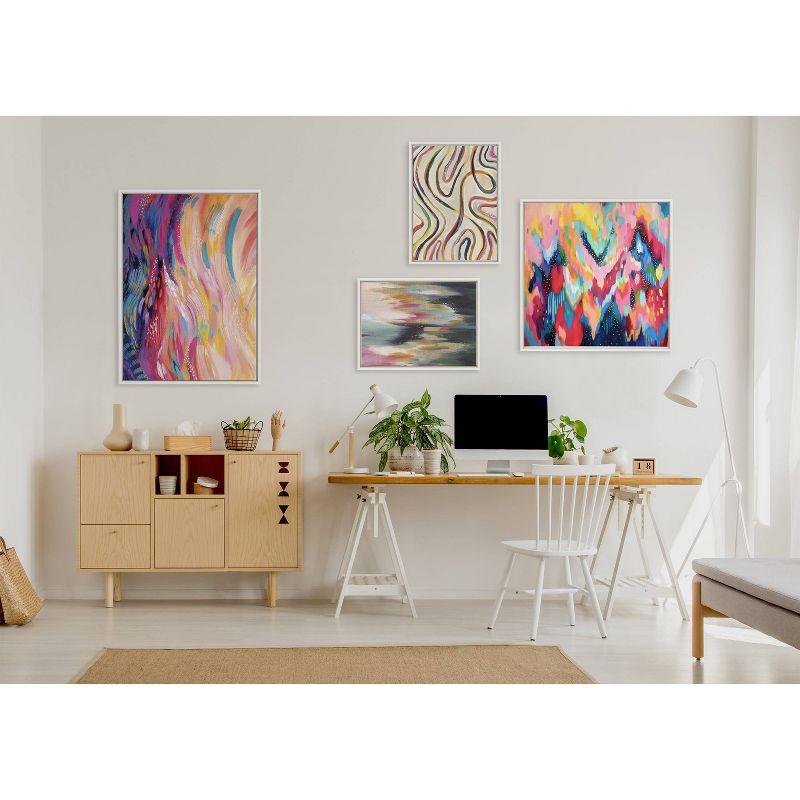 Sylvie Abstract Multicolor Brush Strokes Canvas Wall Art