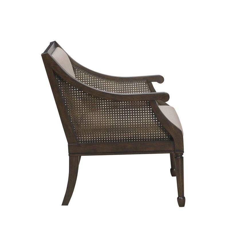 Lily Pond Dark Coffee Wood & Cane Accent Armchair