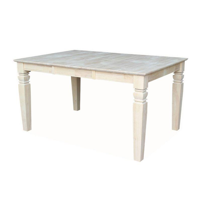 International Concepts Java Butterfly Drop Leaf Extendable Dining Table - Unfinished: Seats 6, Wood Frame, Modern Style