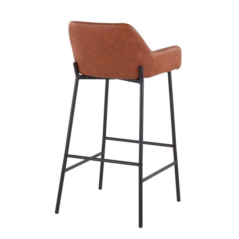 Set of 2 Daniella Metal Faux Leather Barstools - LumiSource