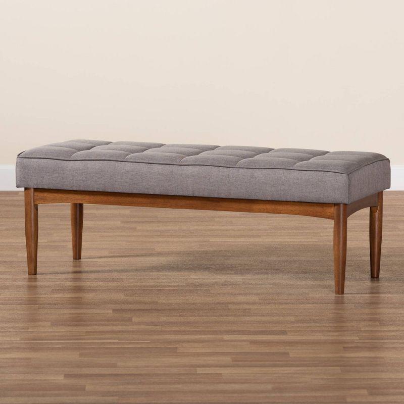 Sanford Wood Dining Ottoman - Baxton Studio