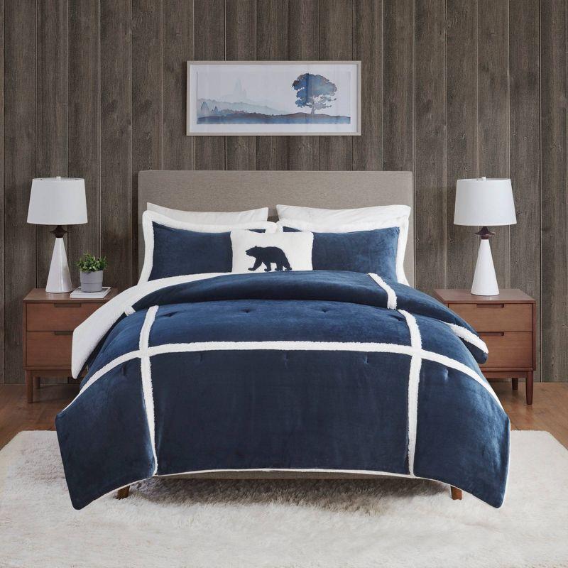 Woolrich King Orlen Plush to Faux Shearling Comforter Set