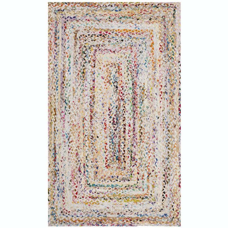 Braided BRD210 Hand Woven Accent Rug - Ivory/Multi - 3'x5' - Safavieh.