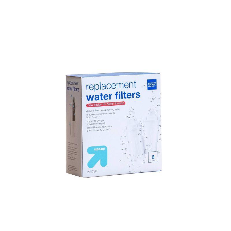 Replacement Water Filters 2pk - up&up™: BPA-Free, Compatible with Brita Pitchers, Filters Benzene & Mercury