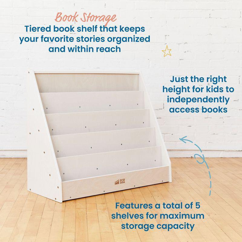 ECR4Kids Single-Sided Book Display, White Wash
