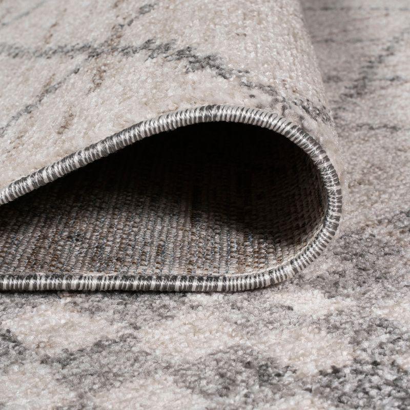 2'x8' Asilah Moroccan Modern Diamond Runner Rug, Light Gray - JONATHAN Y