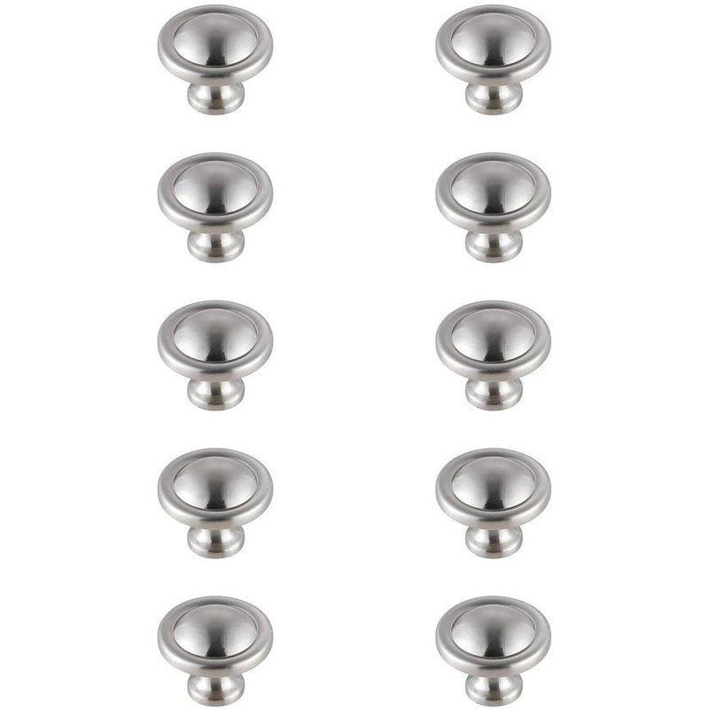 Brushed Nickel Round Mushroom Knob Set with Mounting Hardware