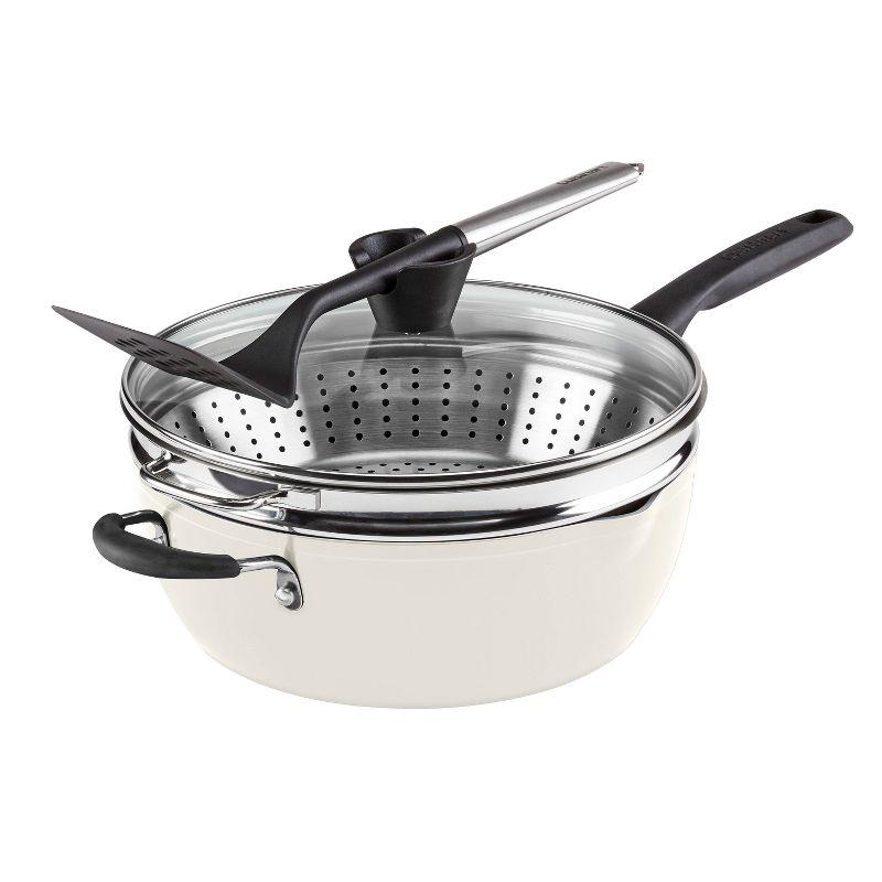 Cuisinart Preferred Pan 4 Piece Set (4.5 Qt. Multi-Purpose Pan with Cover, Steamer, Slotted Turner)