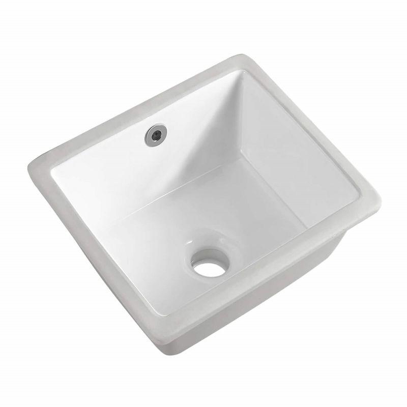 Fine Fixtures Undermount Vessel Bathroom Sink - 13" x 11" - White