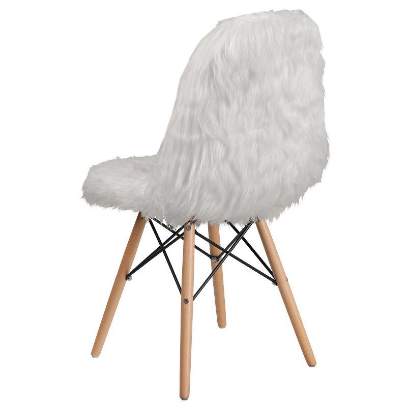Flash Furniture Shaggy Dog White Accent Chair
