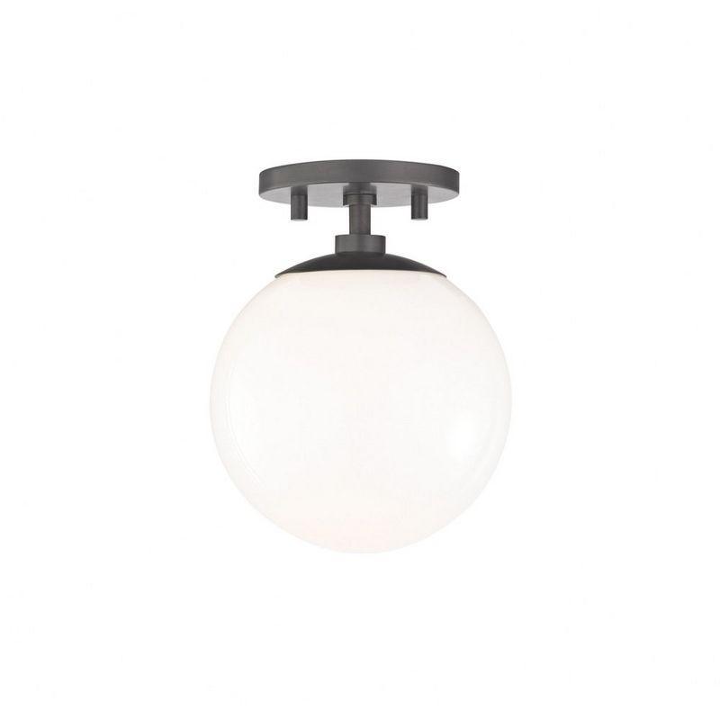 Mitzi Stella 1 - Light Semi-Flush Mount in  Old Bronze White Shade