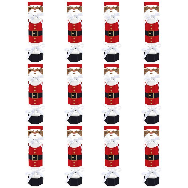 Big Dot of Happiness Jolly Santa Claus - No Snap Christmas Party Table Favors - DIY Cracker Boxes - Set of 12