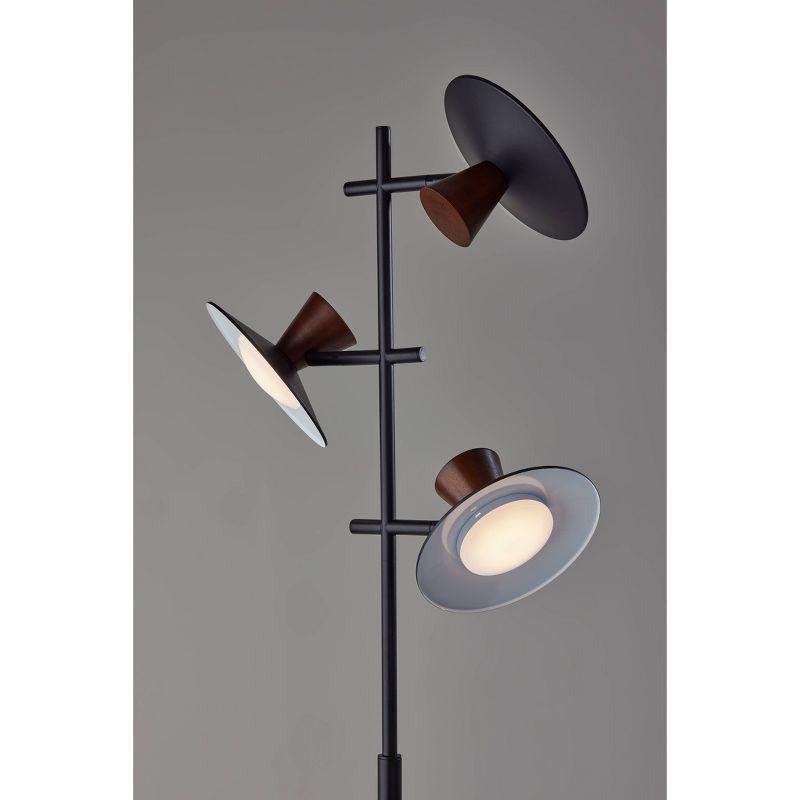 Elmore Tree Lamp with Smart Switch Black: Adesso LED, Adjustable, Touch Sensor - Includes 3 Shades