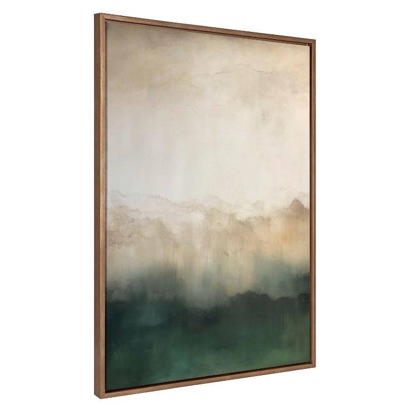 Kate & Laurel All Things Decor 31.5"x41.5" Sylvie Green Mountain Abstract II Framed Canvas by Amy Lighthall Gold