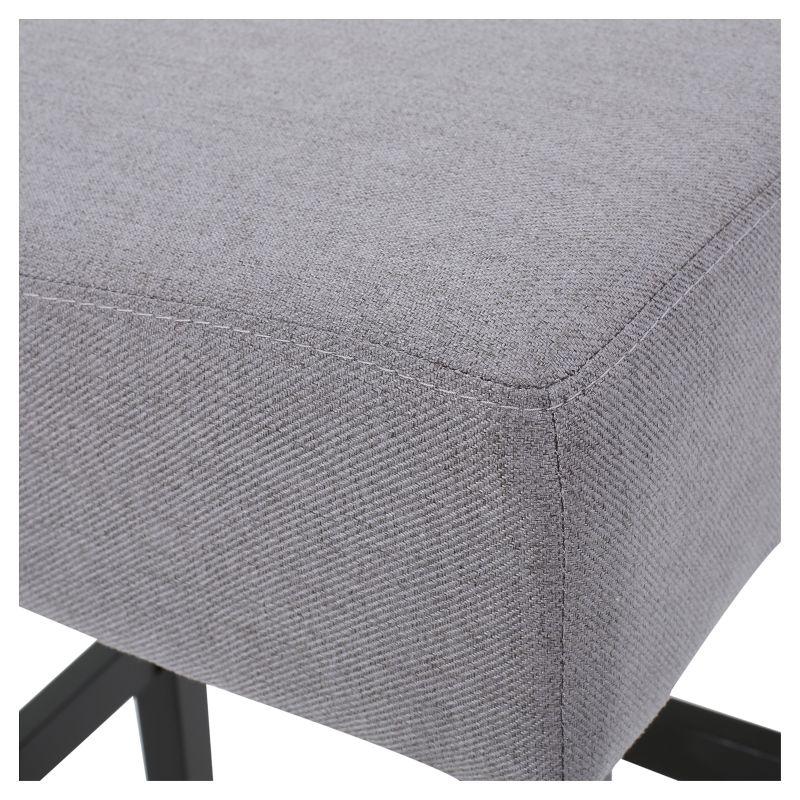 Set of 2 26" Lopez Backless Counter Height Barstools Polyester Upholstery, Rubberwood Legs - Christopher Knight Home