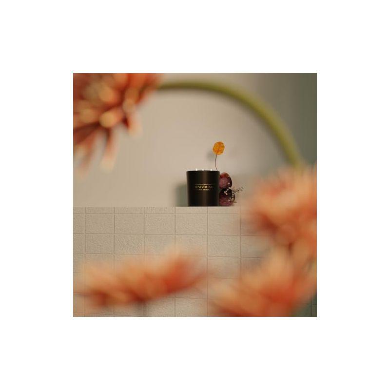 Benevolence LA Premium All Natural Soy 3 Wick Candles In Matte Black Glass Jar - Fig Tree Scent (14.5 oz)