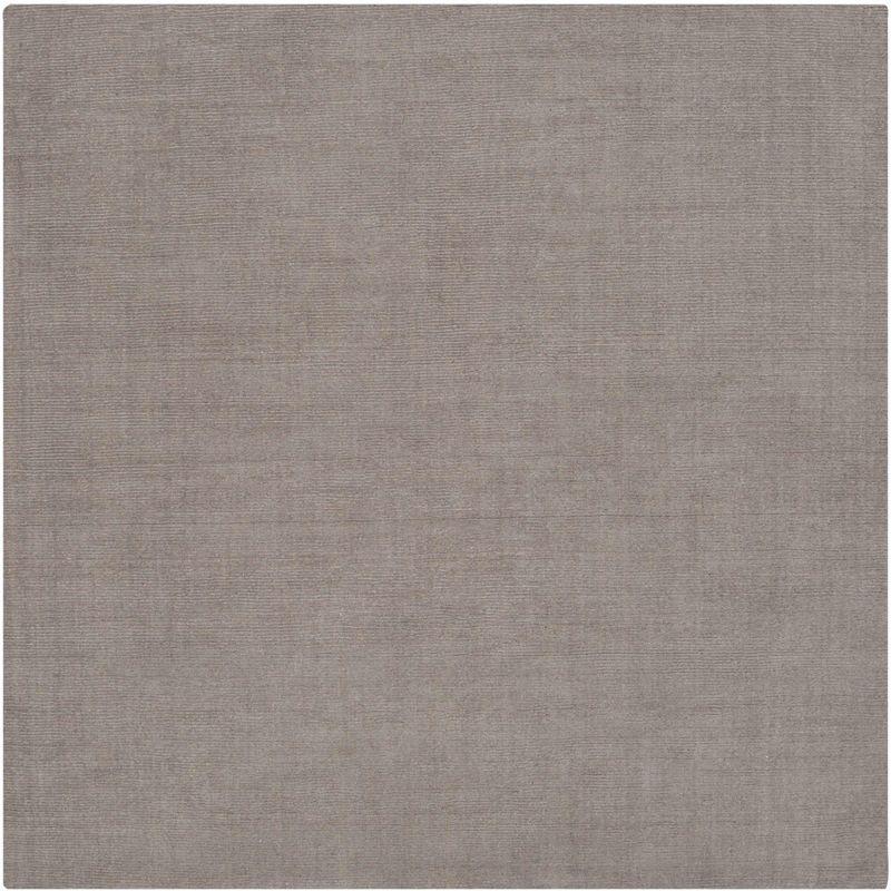 Gray High Pile Handmade Wool Rectangle Rug 6' x 9'