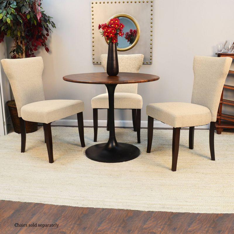 Alden 36" Elm Wood Top Round Dining Table with Aluminum Base